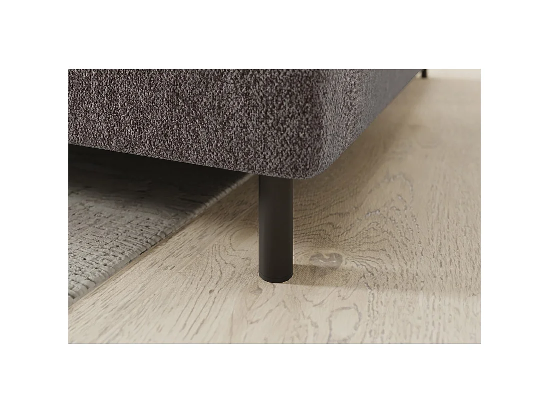 Canapé d'angle droit convertible BARNEA 208 cm marron avec rangement