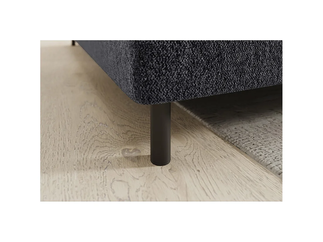 Canapé d'angle gauche convertible BARNEA 208 cm gris foncé avec rangement