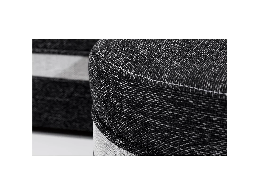 Canapé d'angle droit convertible BENANA 250 cm noir et blanc avec coffre