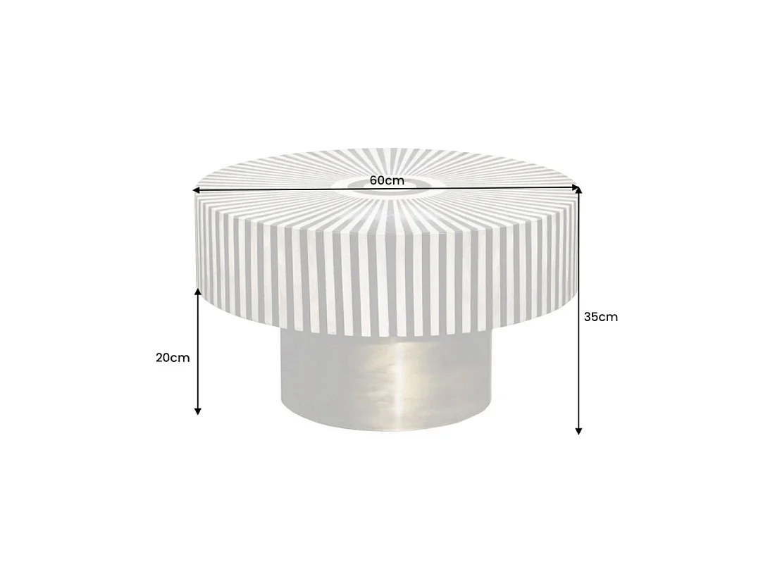 Mesa baja redonda ZEBRY 60 cm negro y blanco – Diseño gráfico contemporáneo