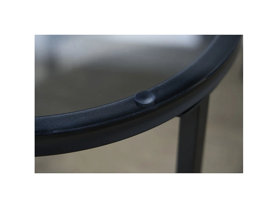 Tables basses gigognes VELTO noires effet marbre avec plateau en verre trempé