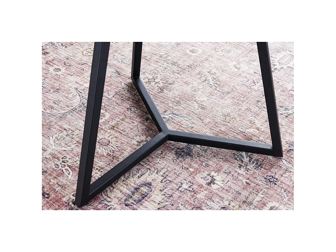 Mesa baja PETRANO 70 cm efecto piedra topo - Tablero de cerámica y vidrio templado