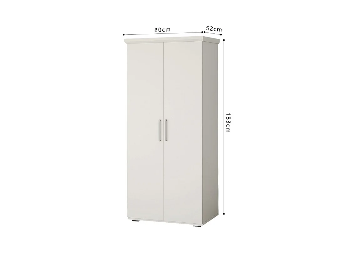 Kast TOM met 2 deuren en 2 laden wit 80 cm