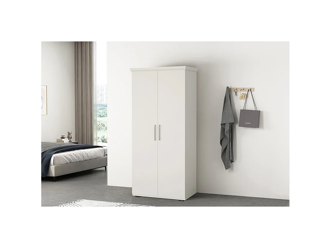 Kast TOM met 2 deuren en 2 laden wit 80 cm