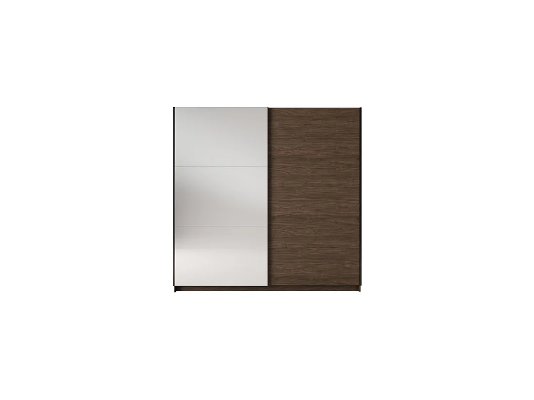 Armoire ARSALA 200 cm noyer avec miroir et portes coulissantes design