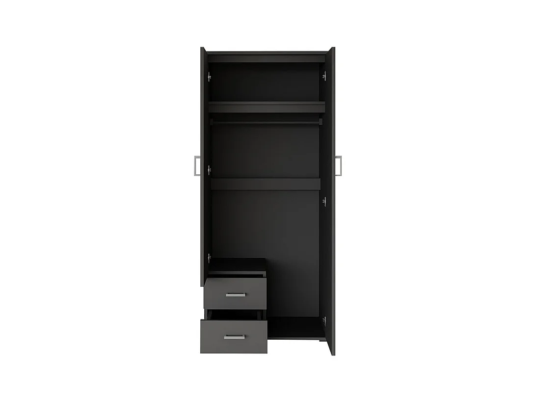 Kast TOM met 2 deuren, spiegel en 2 laden antracietgrijs 80 cm