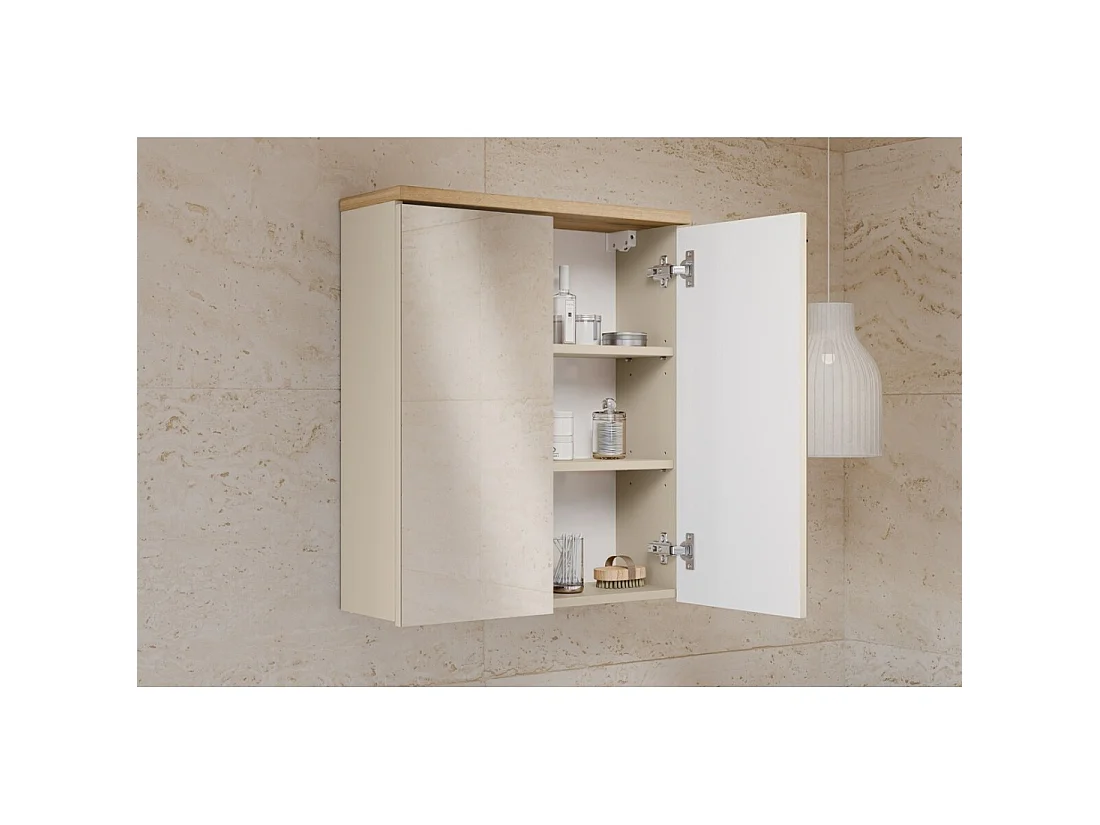Meuble de rangement ERMANO avec portes miroirs - L80 x H70 x P20 - À suspendre