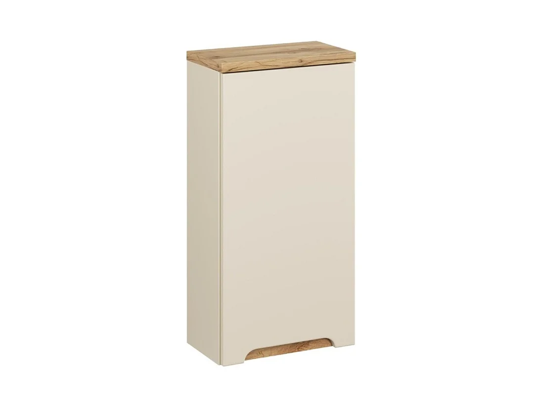 Meuble de rangement ERMANO - 1 porte - L35 x H70 x P20 - coloris cachemire et chêne  - À suspendre