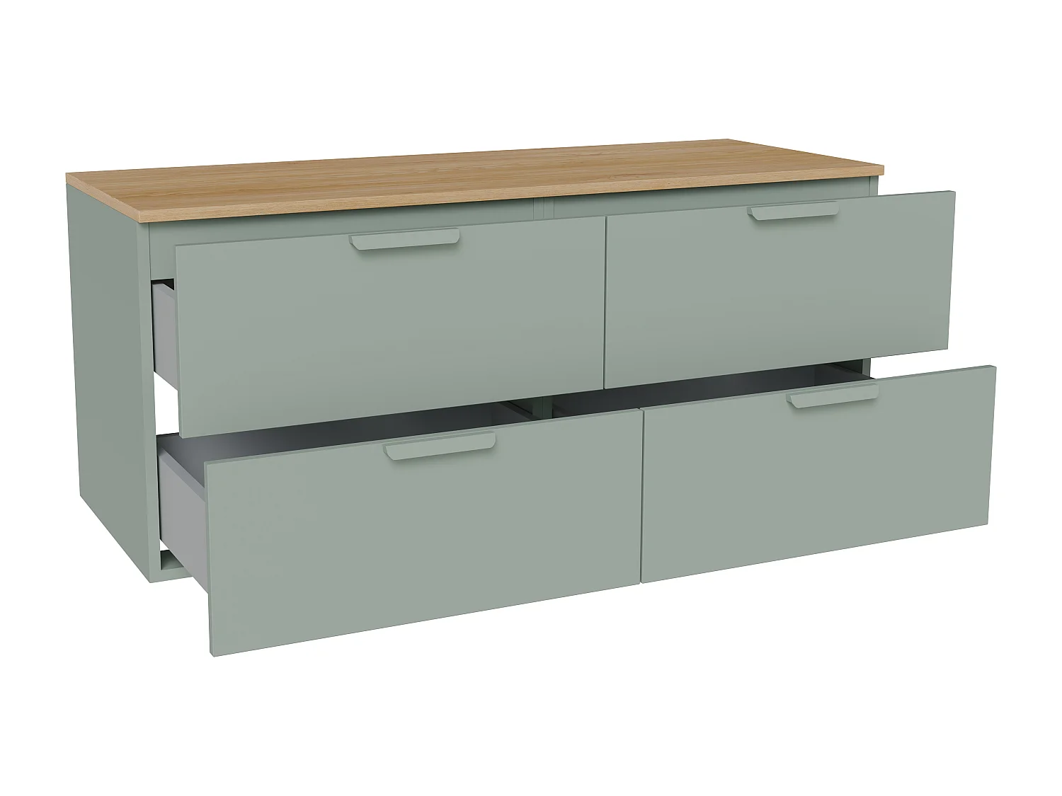 Mobile sotto lavabo sospeso con ripiano Verde acqua L120 cm - AVORELI
