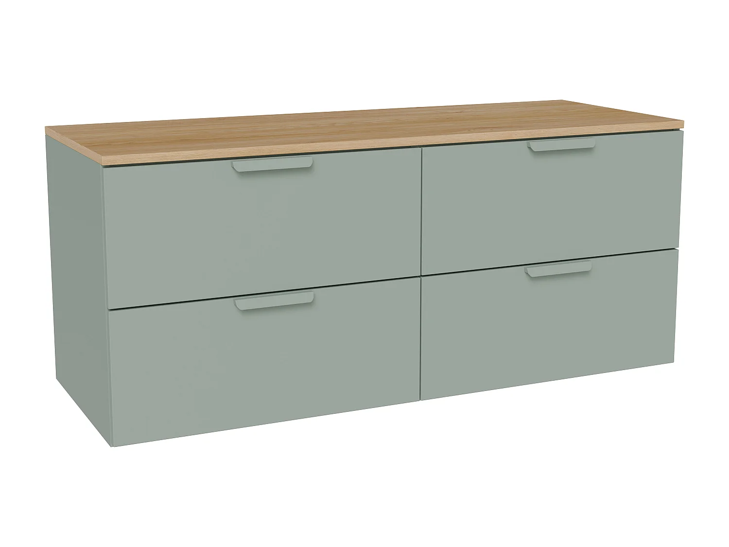 Mobile sotto lavabo sospeso con ripiano Verde acqua L120 cm - AVORELI