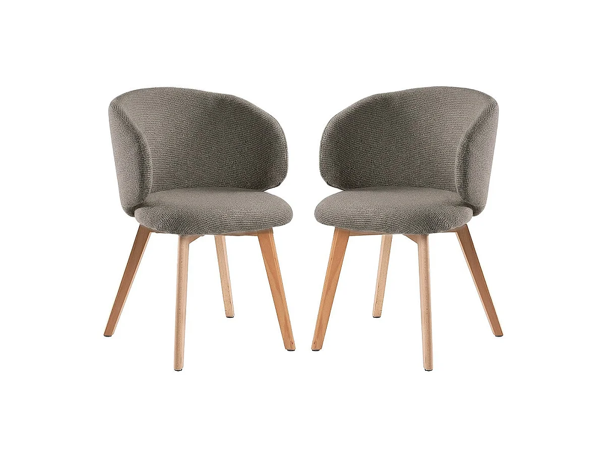 Stühle 2er?Set, aus stoff und massive Holzfüße H79 cm - SOLÈNE