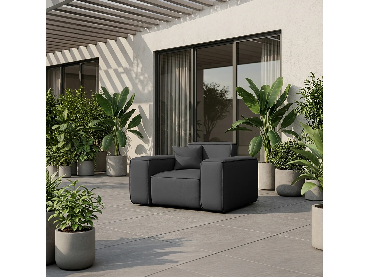 Patio-Sessel, Stoff Odyssey, Anthrazit (03)
