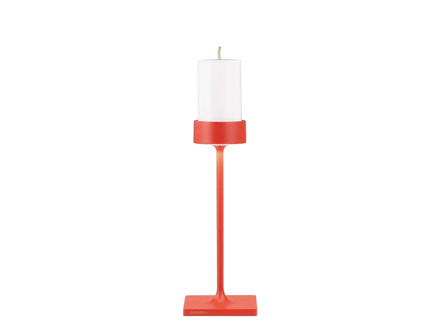 Lampa stołowa Perpetua Wireless Midi w kolorze czerwonego aluminium z wyjmowanym akumulatorem magnetycznym i wydajnym, ściemnialnym systemem LED