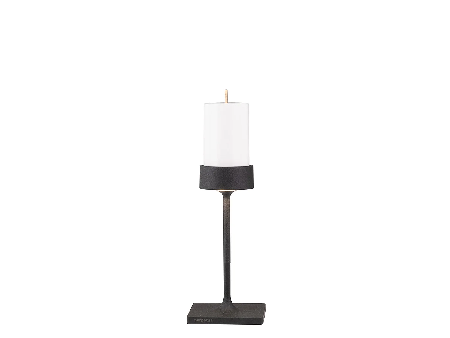 Lampa stołowa Perpetua z akumulatorem i akumulatorem, czarna, aluminiowa, kompaktowa konstrukcja z wymienną baterią magnetyczną, stopień ochrony IP54