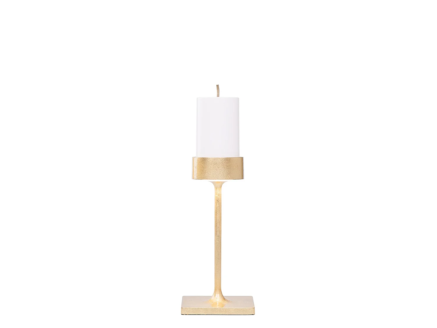 Perpetua Lampada da Tavolo Mini Senza Fili Design Candelabro Struttura Alluminio Pressofuso Nero Opaco e Finitura Foglia Oro Sistema Modulare LED