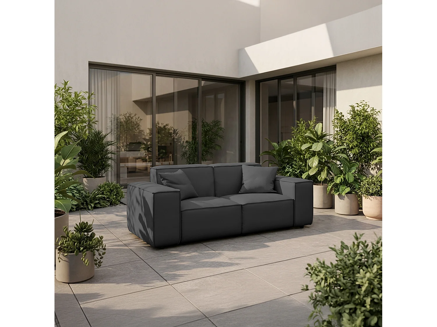 Sofa 2-osobowa Patio, tkanina Odyssey, anthracite (03)