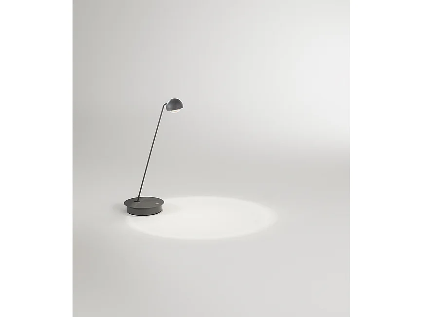 Verstelbare LED-tafellamp 7W 3000K-6000K in mat antraciet metaal met geïntegreerde touchdimmer, hoogte 47 cm - Perenz