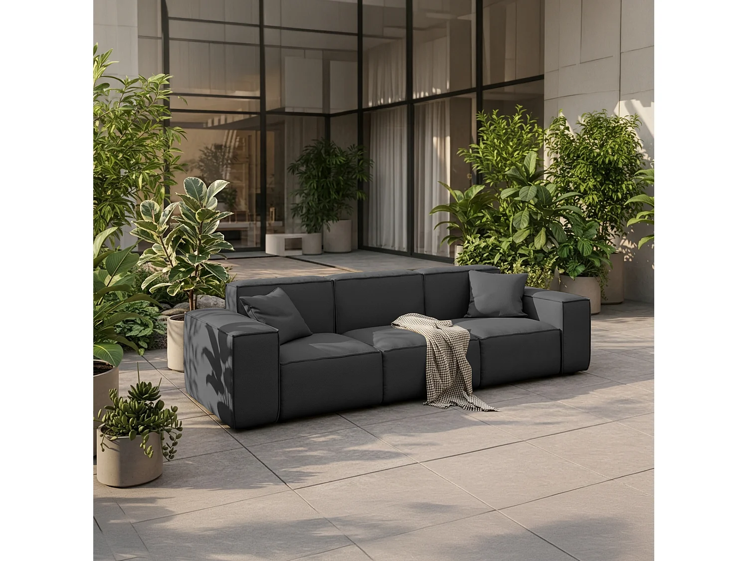 Sofa 3-osobowa Patio, tkanina Odyssey, anthracite (03)