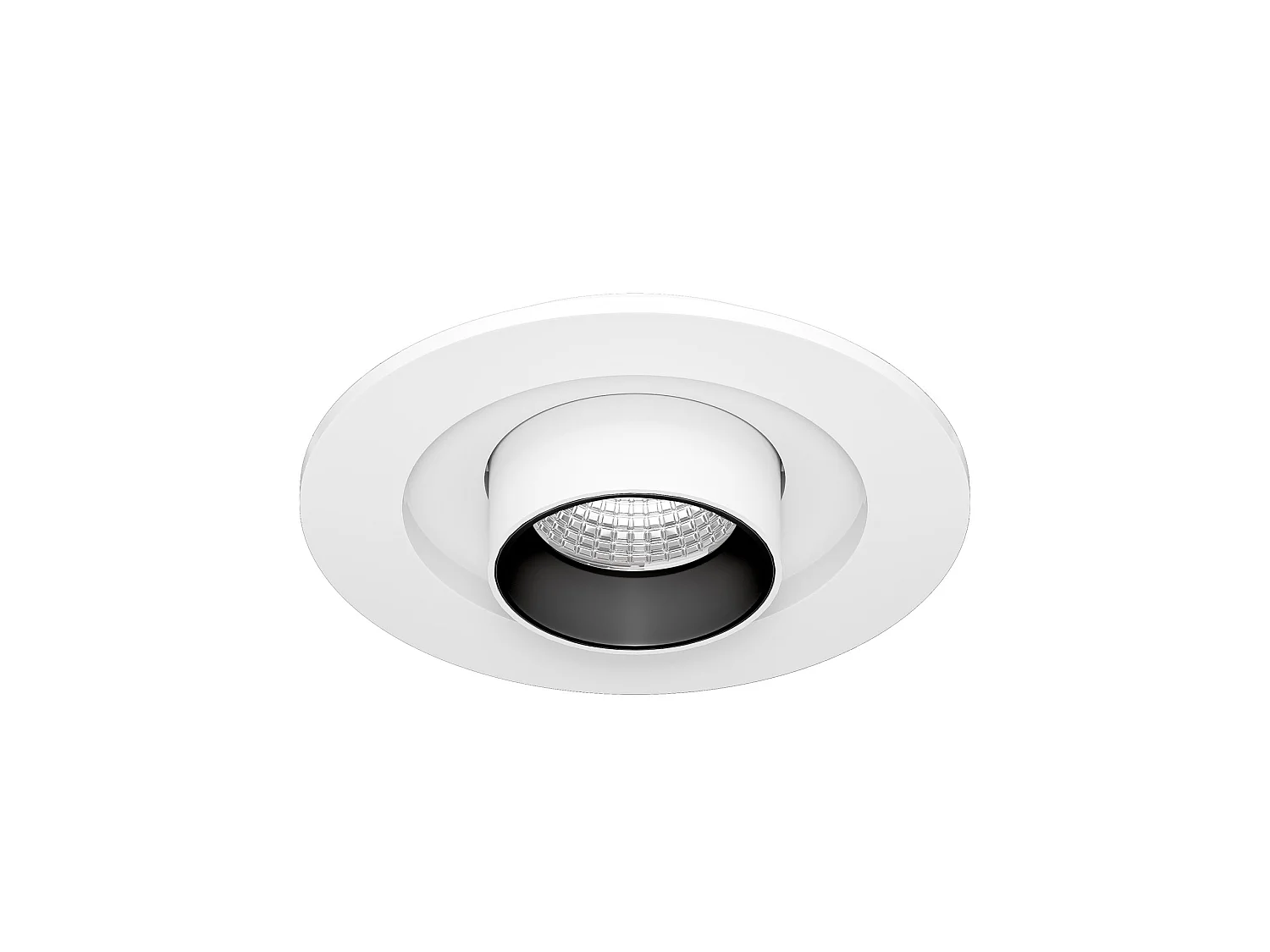 Mini spot encastré LED Oxo R 6W 42° avec sélecteur de température 2700K/3200K/4000K Blanc mat - Orientable et rétractable - Beneito & Faure