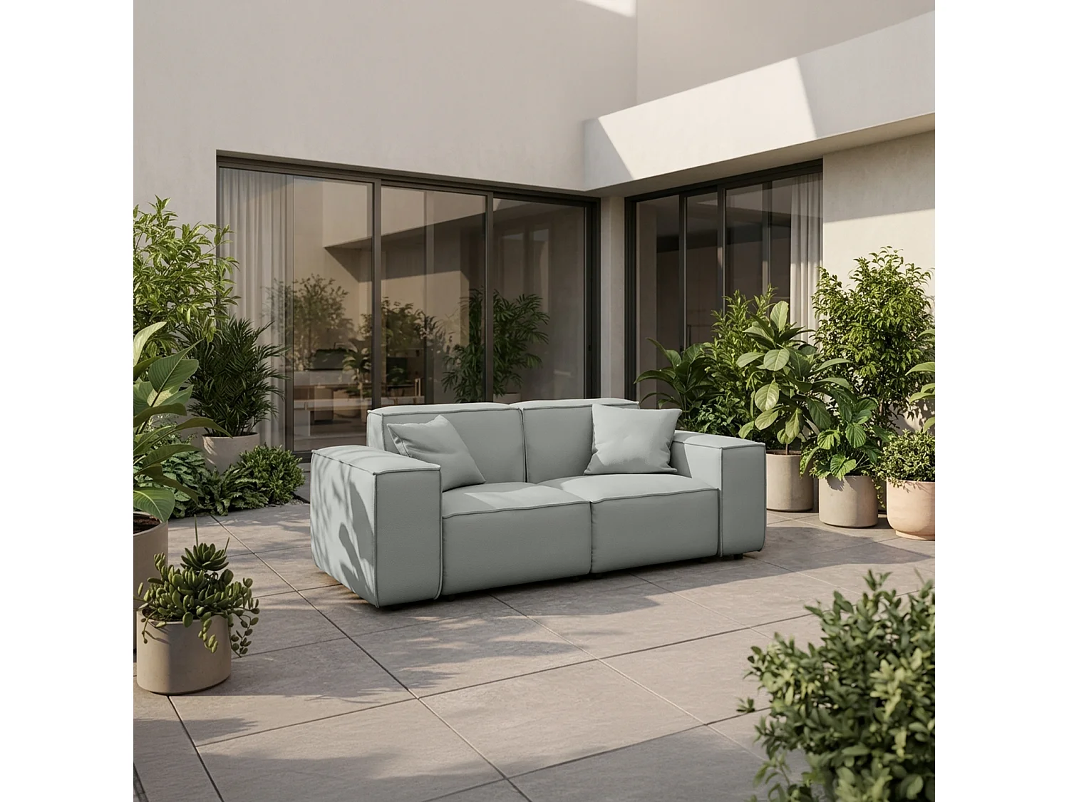 Sofa 2-osobowa Patio, tkanina Odyssey, cement (02)