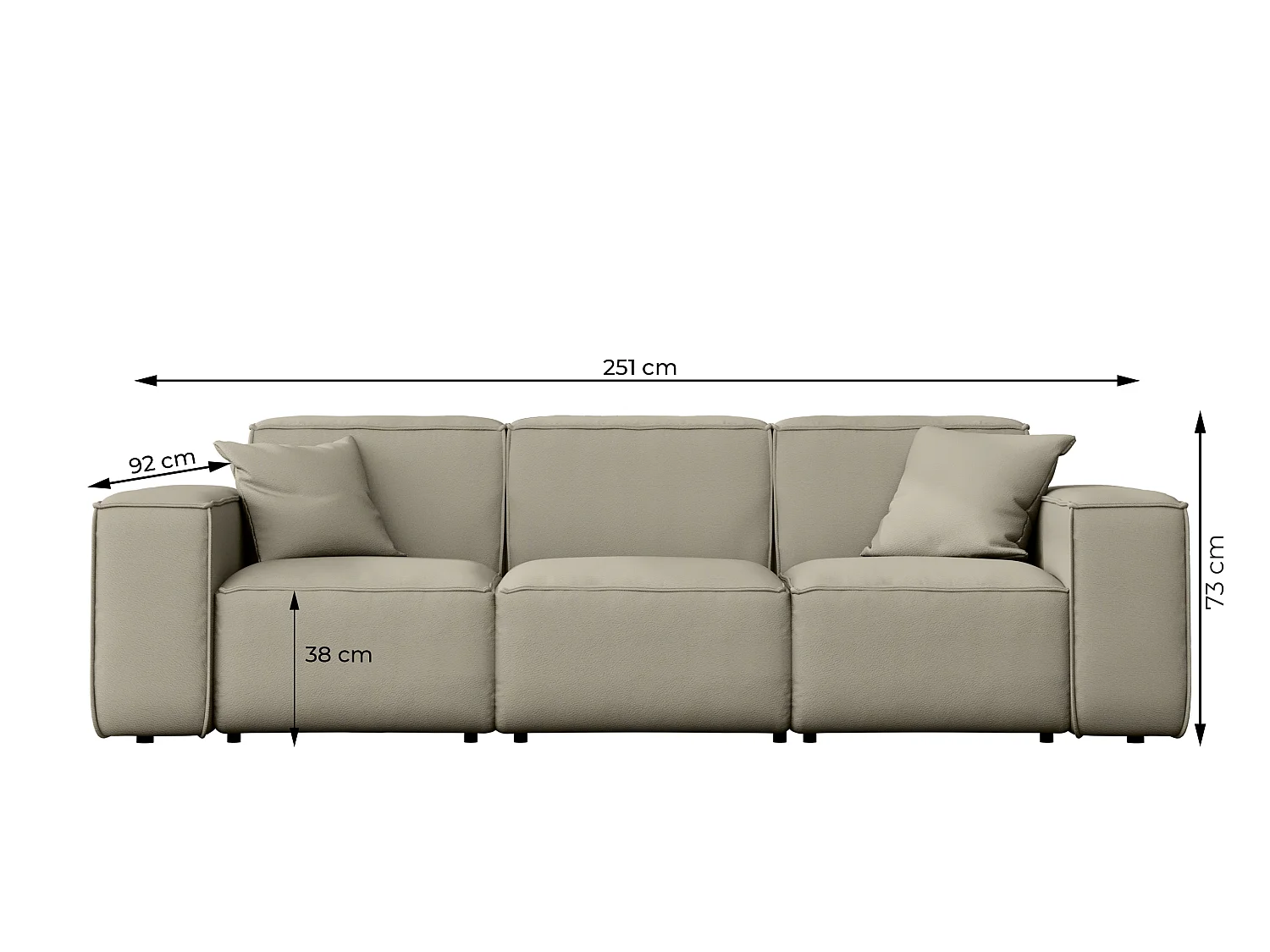 Sofa 3-osobowa Patio, tkanina Odyssey, pearl (01)