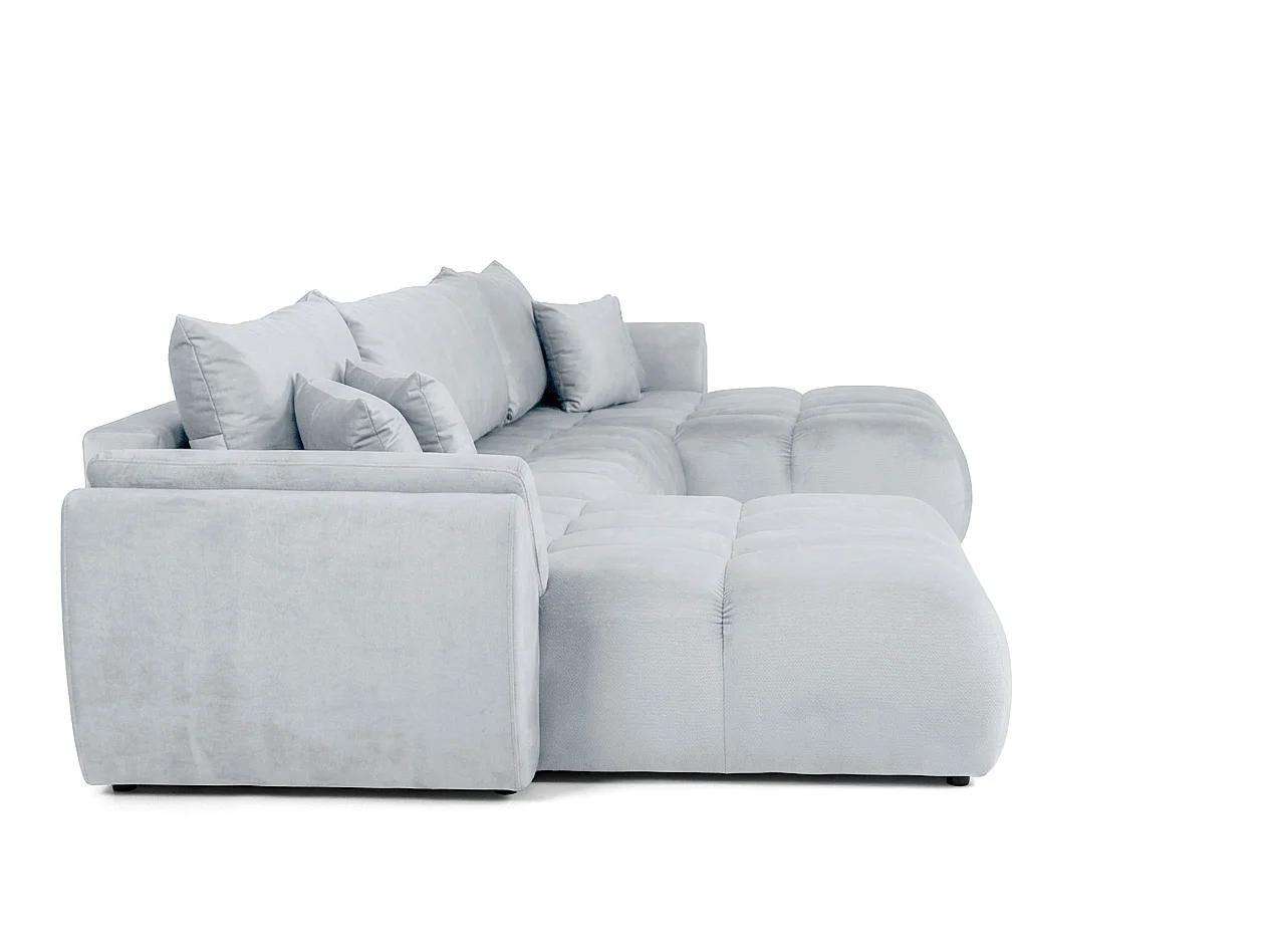 Canapé d'angle en U avec fonction couchage Oti, Monolith gris clair (84)