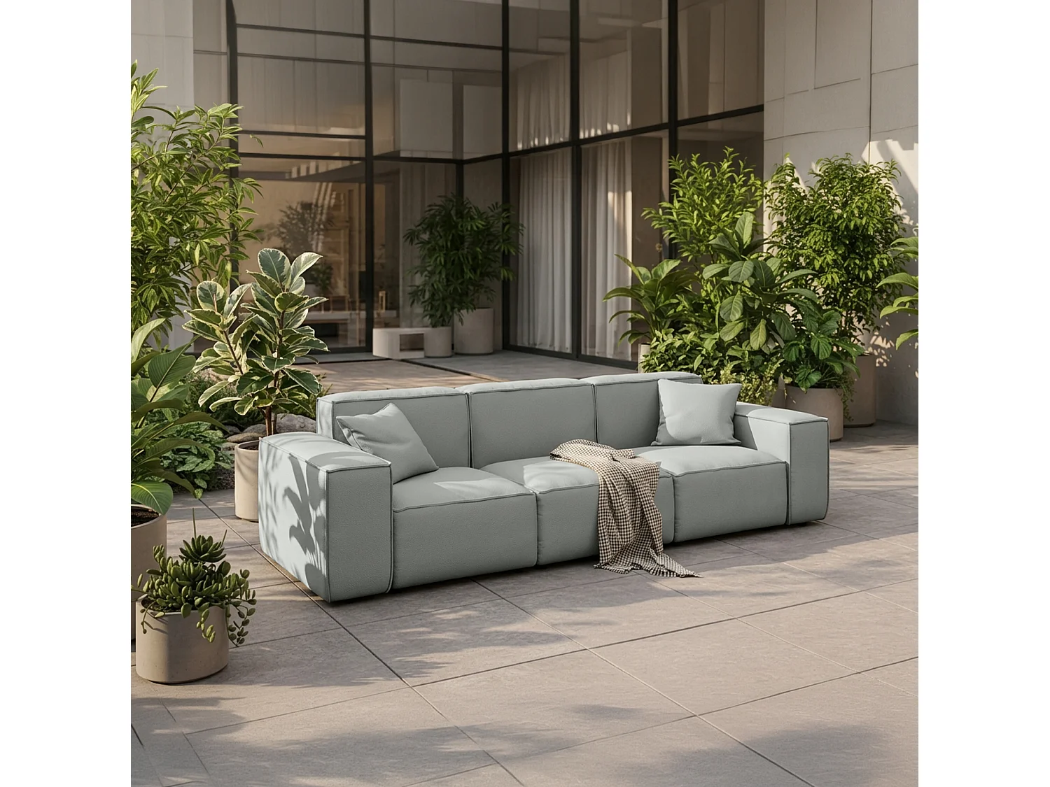 Sofa 3-osobowa Patio, tkanina Odyssey, cement (02)