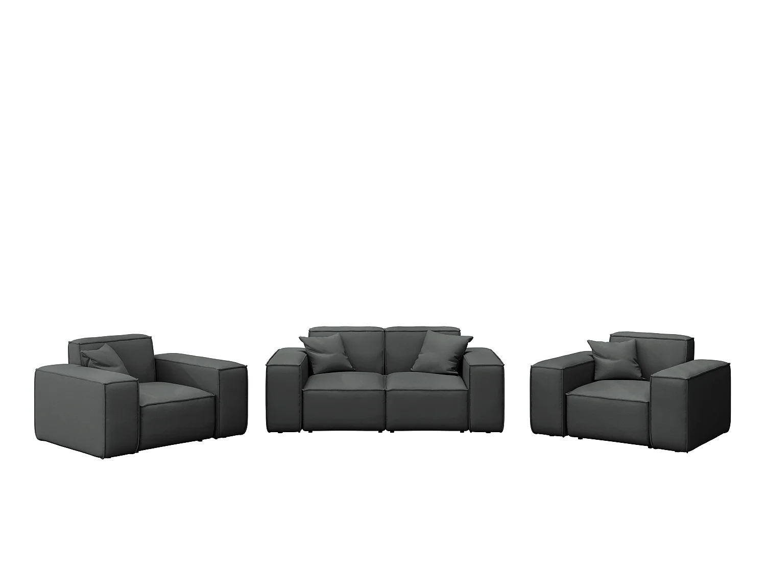 Zestaw 2+1+1 Patio, tkanina Odyssey, anthracite (03)