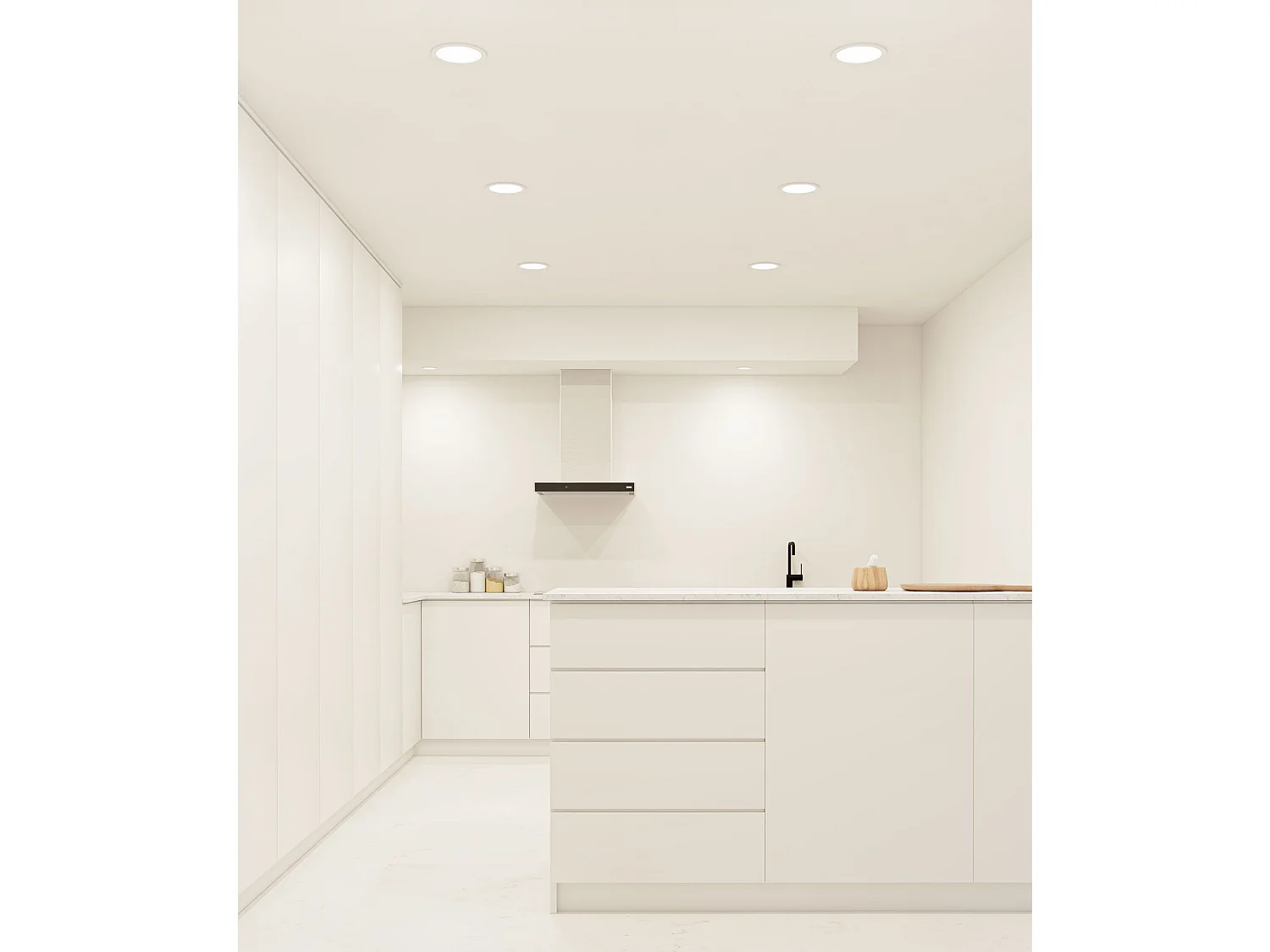 NOI DIMM 14W LED-Einbaustrahler, 100° verstellbar, TRIAC, 3000K, Mattweiß - Deckenleuchte für den Innenbereich - Beneito & Faure