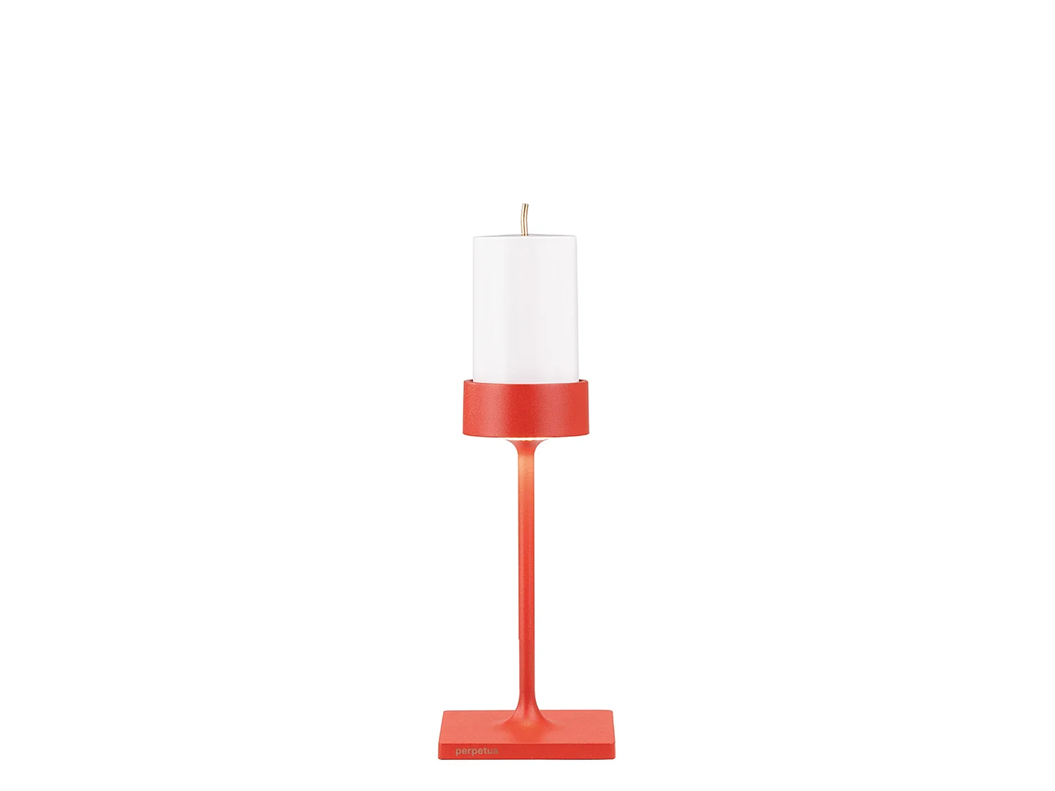 Lampa stołowa LED Perpetua Mini Cordless, kompaktowa, czerwona, aluminiowa konstrukcja, magnetyczny system wymiany baterii, stopień ochrony IP54