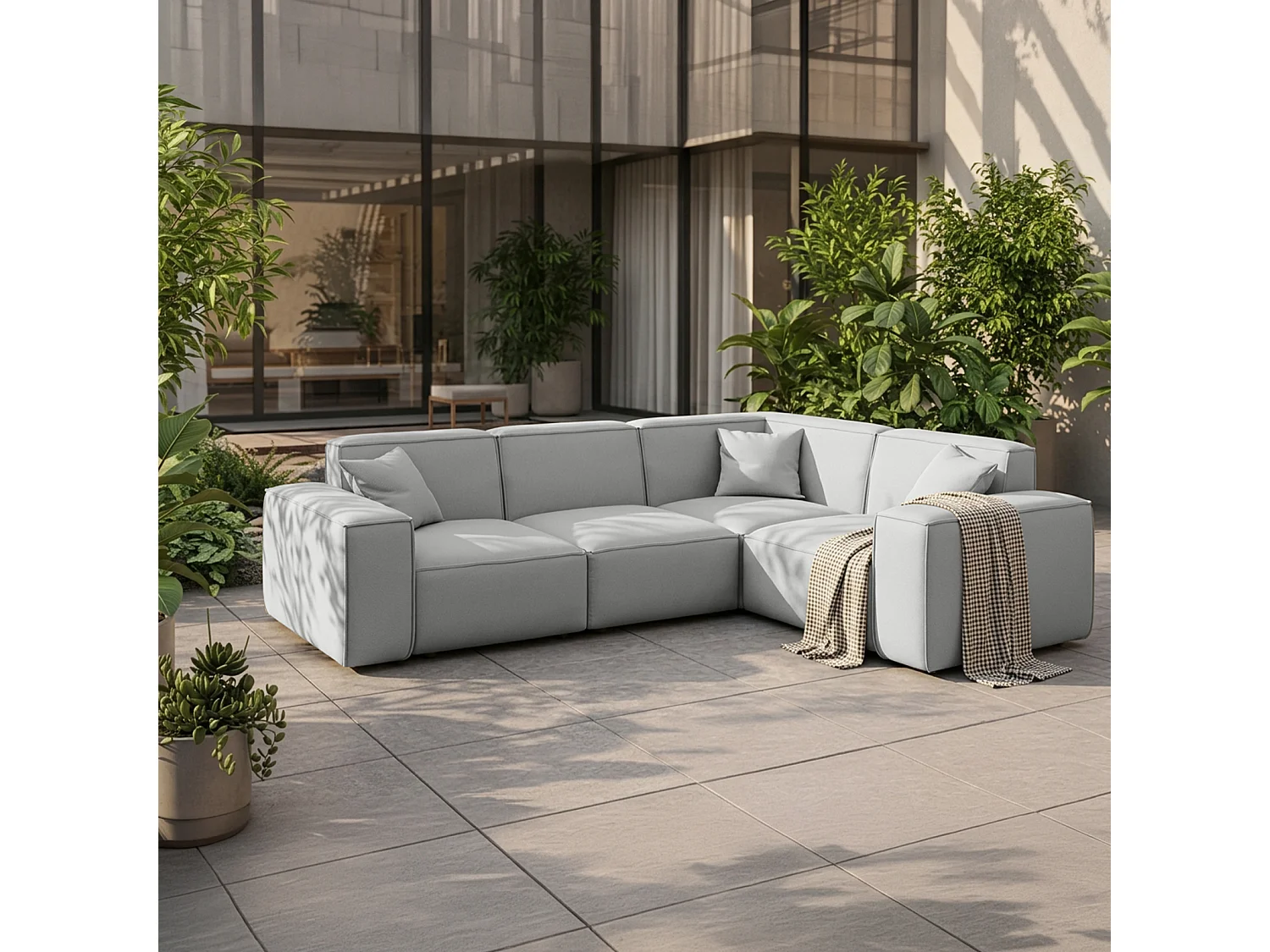Narożnik Patio, tkanina Odyssey, cement (02)