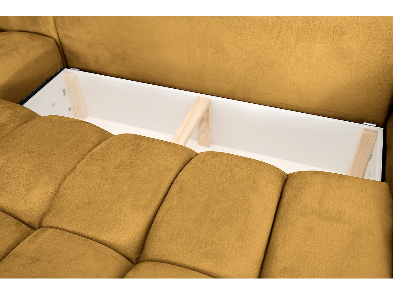Canapé d'angle en U avec fonction couchage Oti, Monolith doré (48)