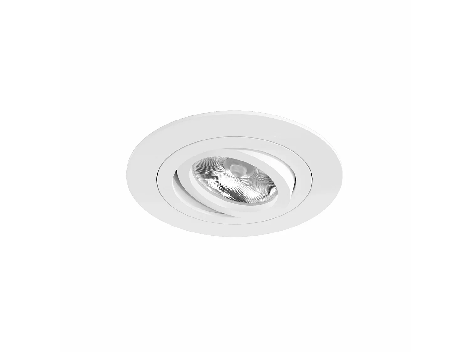 Jeden reflektor wpuszczany LED 50 mm GU10 regulowany 360° 45° pochylenie Matowe białe wykończenie Stopień ochrony IP20 - Beneito & Faure
