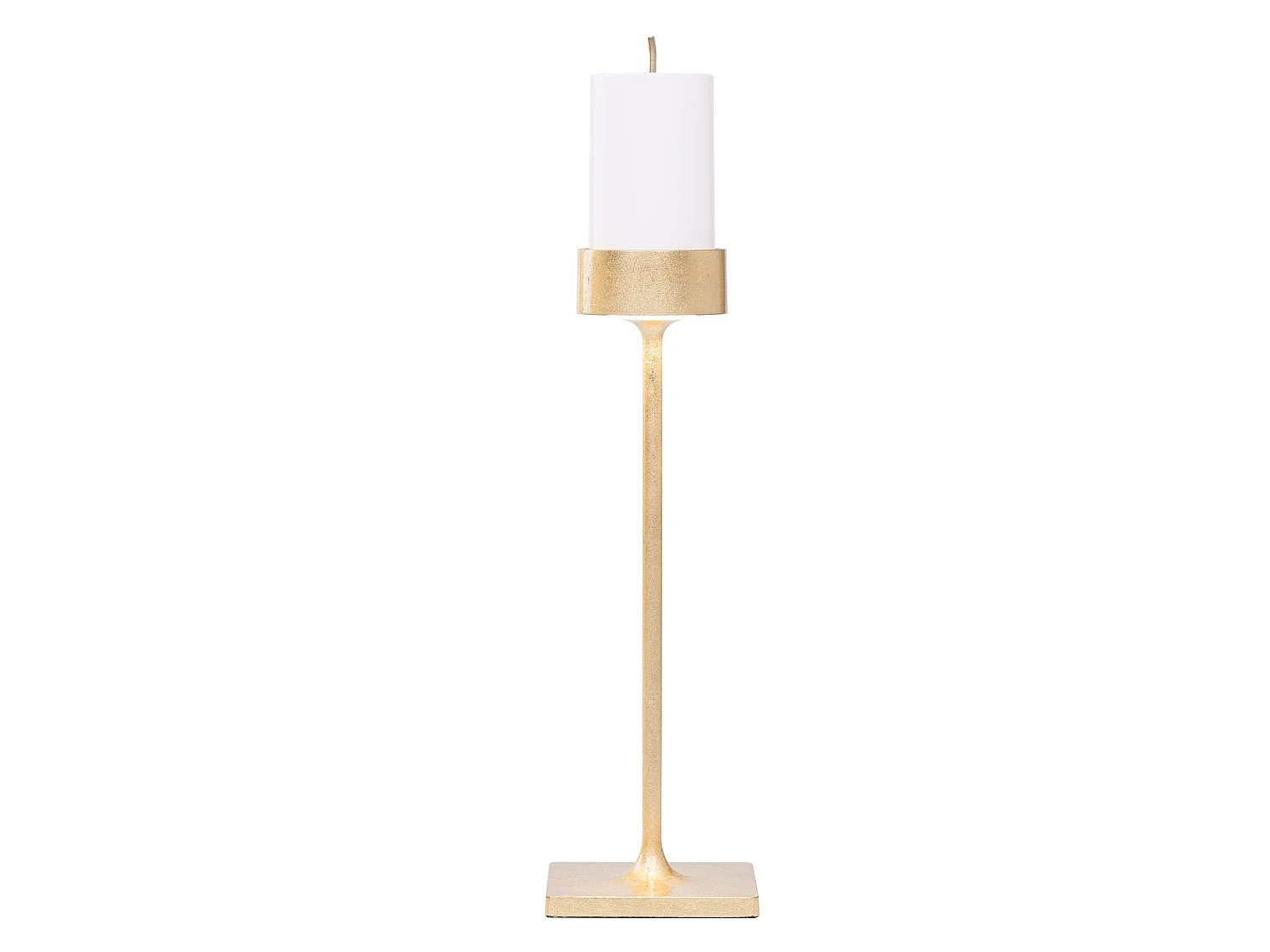 Perpetua Lampada da Tavolo Senza Fili a un Braccio, Versione Alta con Batteria Rimovibile, Finitura Foglia Color Oro, Design in Alluminio IP54
