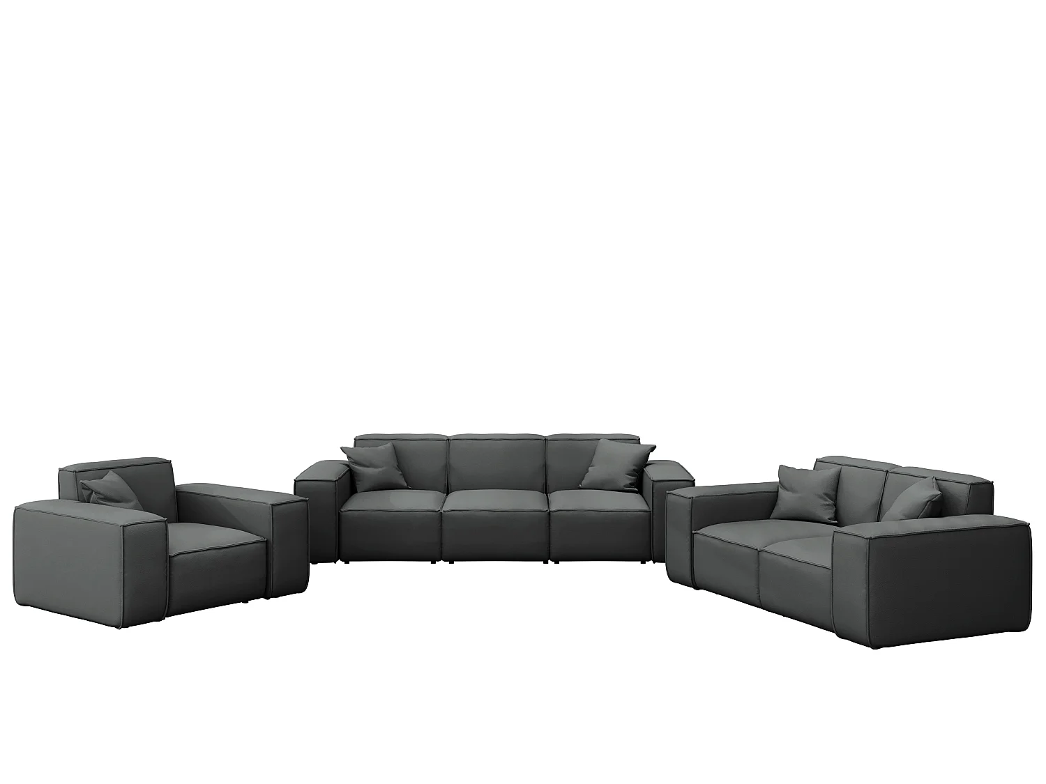 Zestaw 3+2+1 Patio, tkanina Odyssey, anthracite (03)