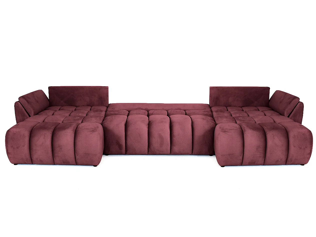 Canapé d'angle en U avec fonction couchage Oti, Monolith prune (69)