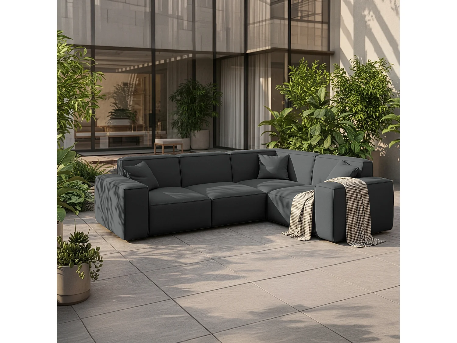 Narożnik Patio, tkanina Odyssey, anthracite (03)