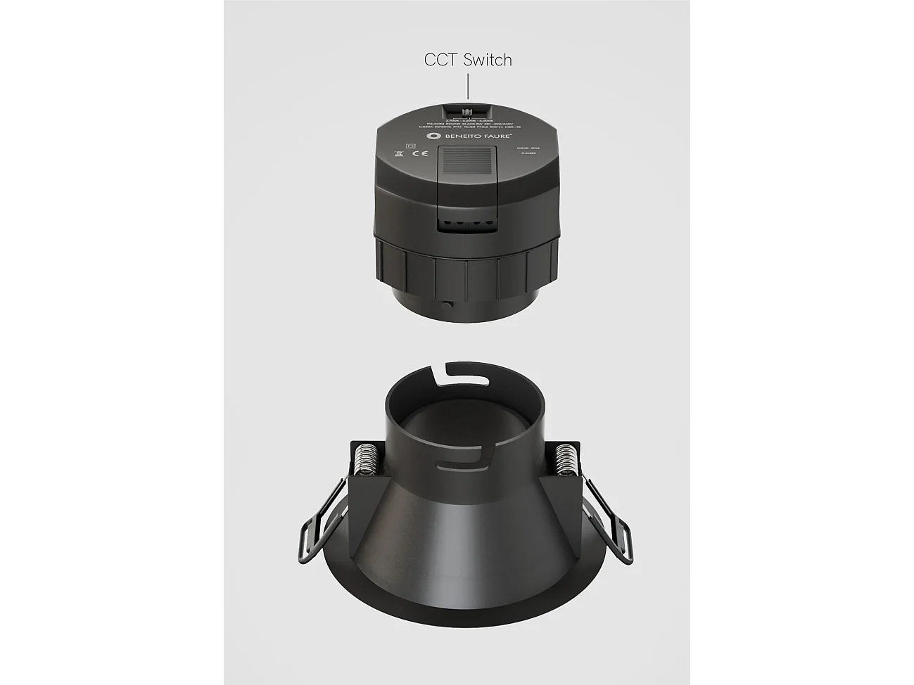Pulcom SQ Asymmetrische 8W 38º LED Inbouwspot met kleurtemperatuurschakelaar (CCT) 2700K-3200K-4000K Mat Wit - Beneito & Faure Interieurverlichting