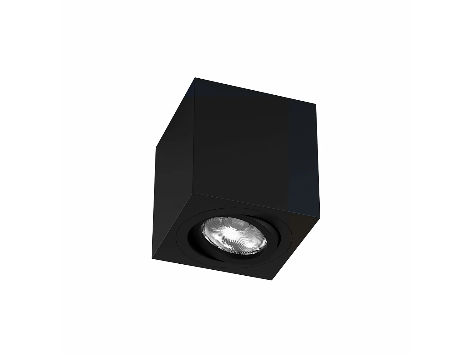 Zio Surface 360 ​​graden verstelbare LED-plafondspot, 50 mm GU10-fitting, IP20, matzwart, vierkante vorm - Beneito & Faure