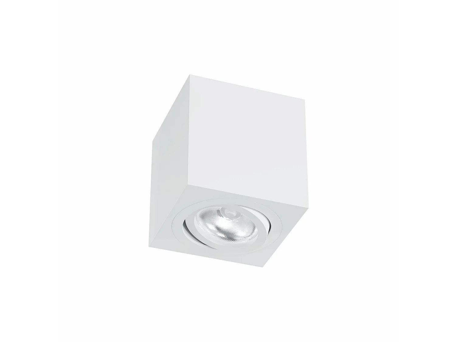 Spot de plafond LED orientable à 360° Zio Surface, culot GU10 50 mm, IP20, blanc mat, forme carrée - Beneito & Faure