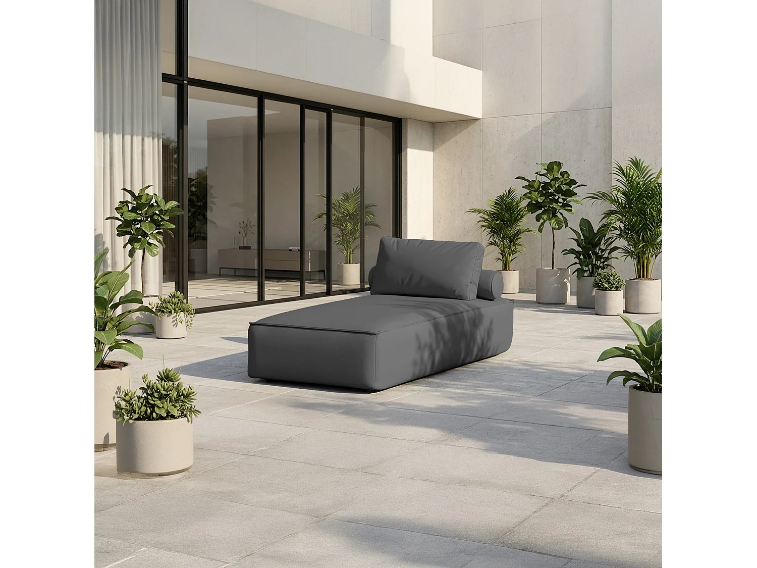 Chaise longue Patio, tissu Odyssey, anthracite (03)