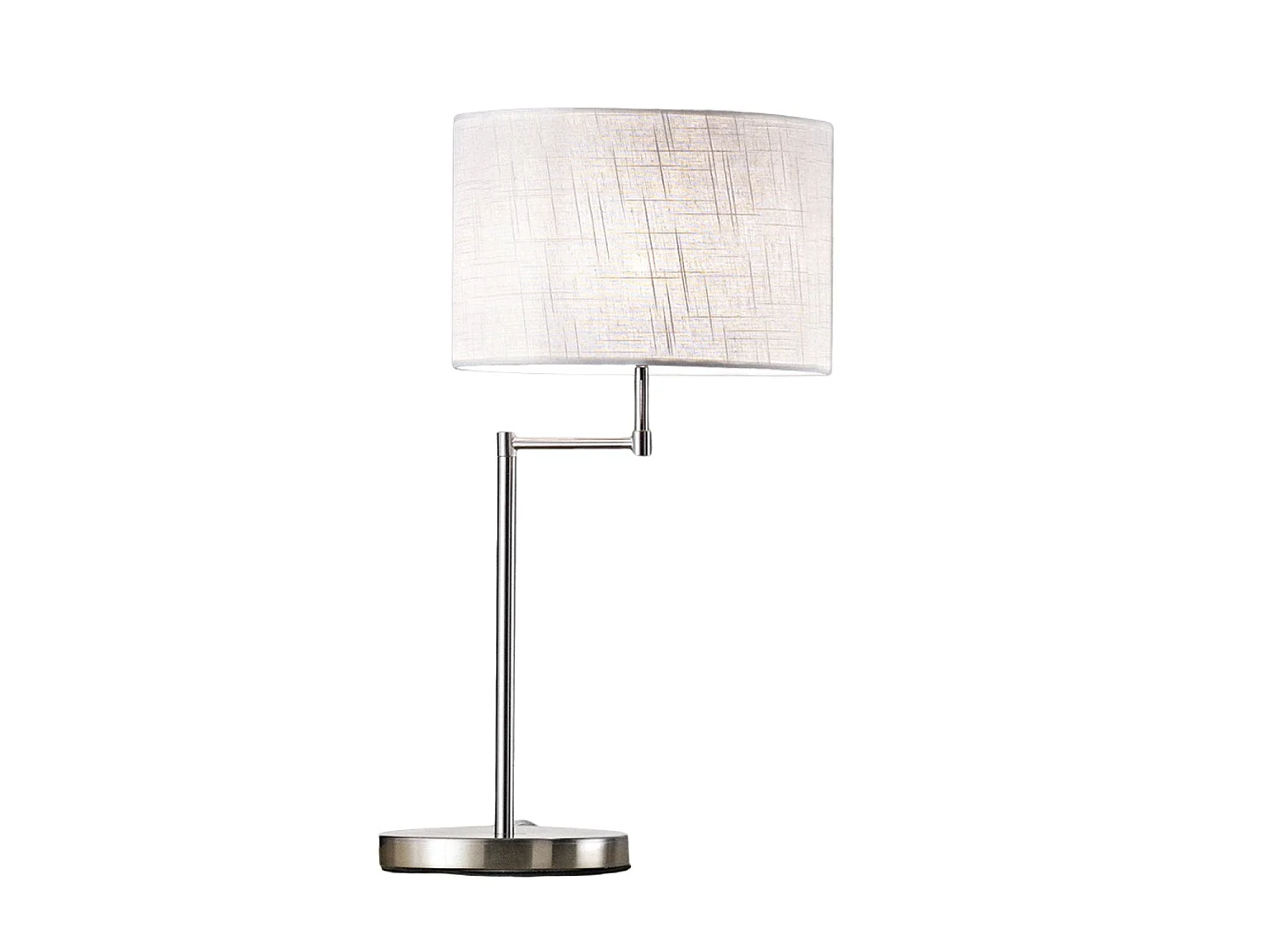 Lámpara de mesa metal cromado pulido con pantalla blanca, casquillo E27 máx. 40W, diseño clásico elegante para interior - Perenz