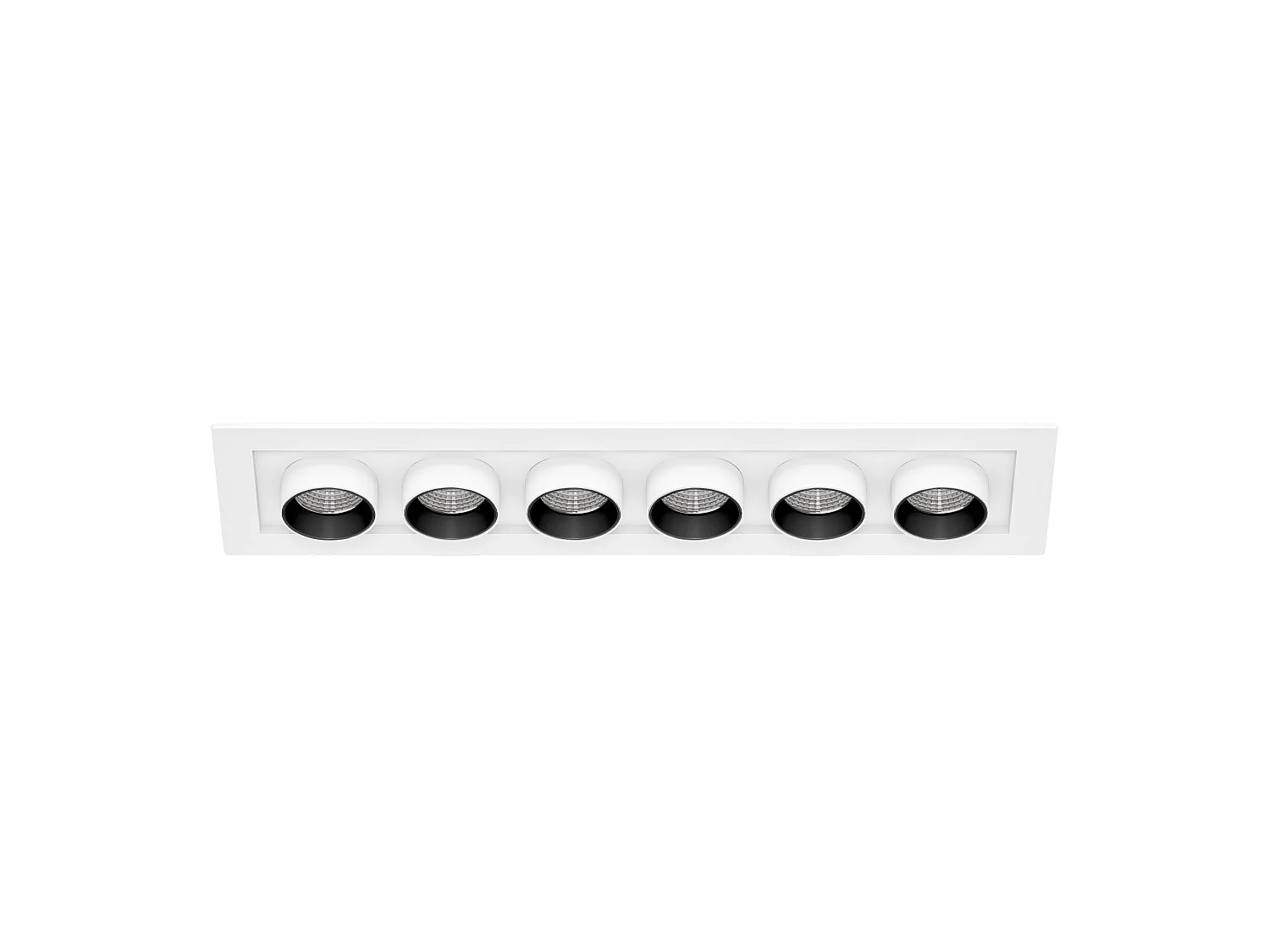Mini Oxo Rect 6-flammiger LED-Einbaustrahler, 36 W, 42° Farbtemperatur, 2700 K/3200 K/4000 K, mattweiß, einstellbar - Beneito & Faure