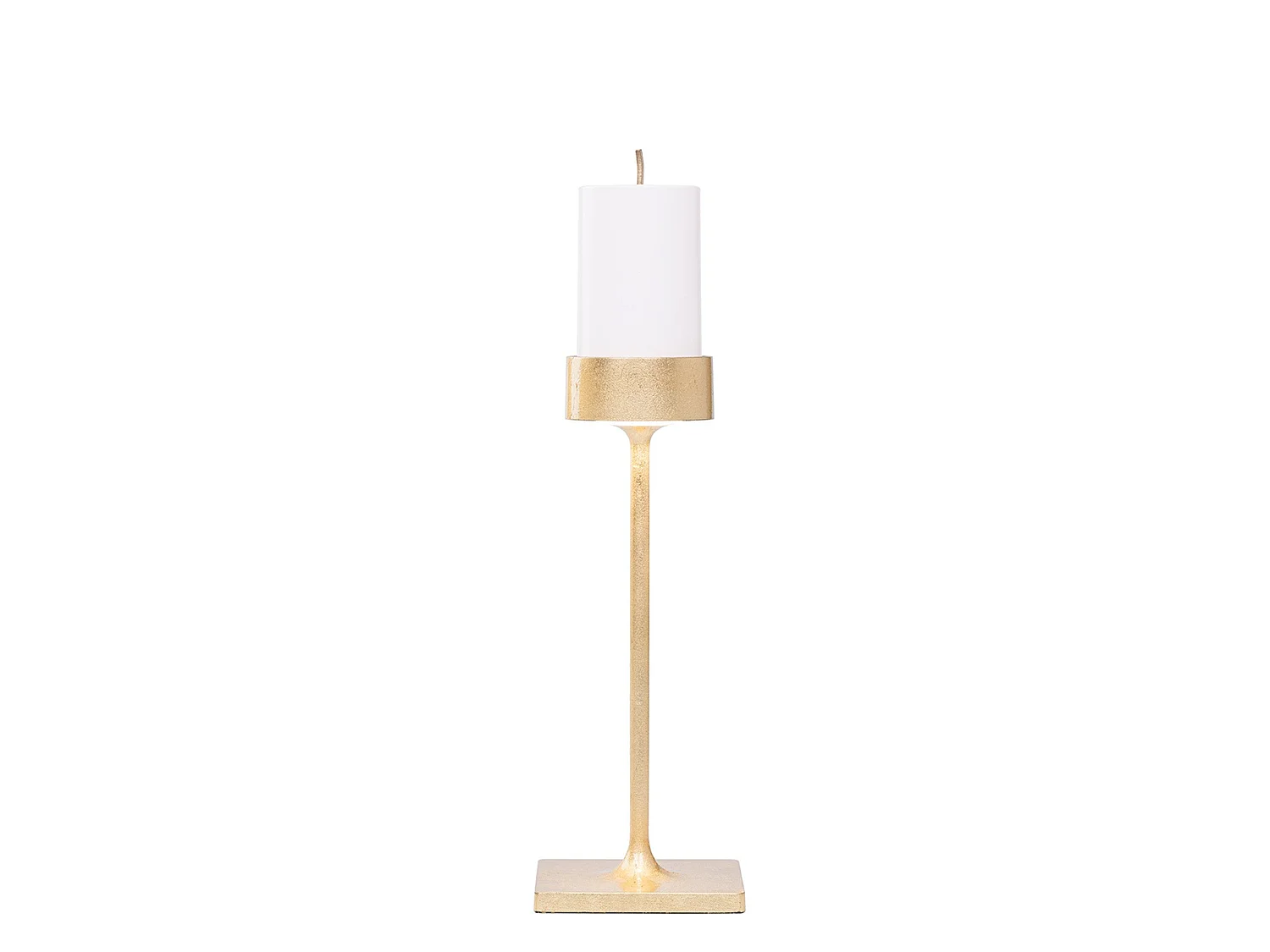 Perpetua Lampada da tavolo midi senza fili, struttura in alluminio Nero Opaco e finitura interna in Foglia Oro, modulo LED professionale ricaricabile