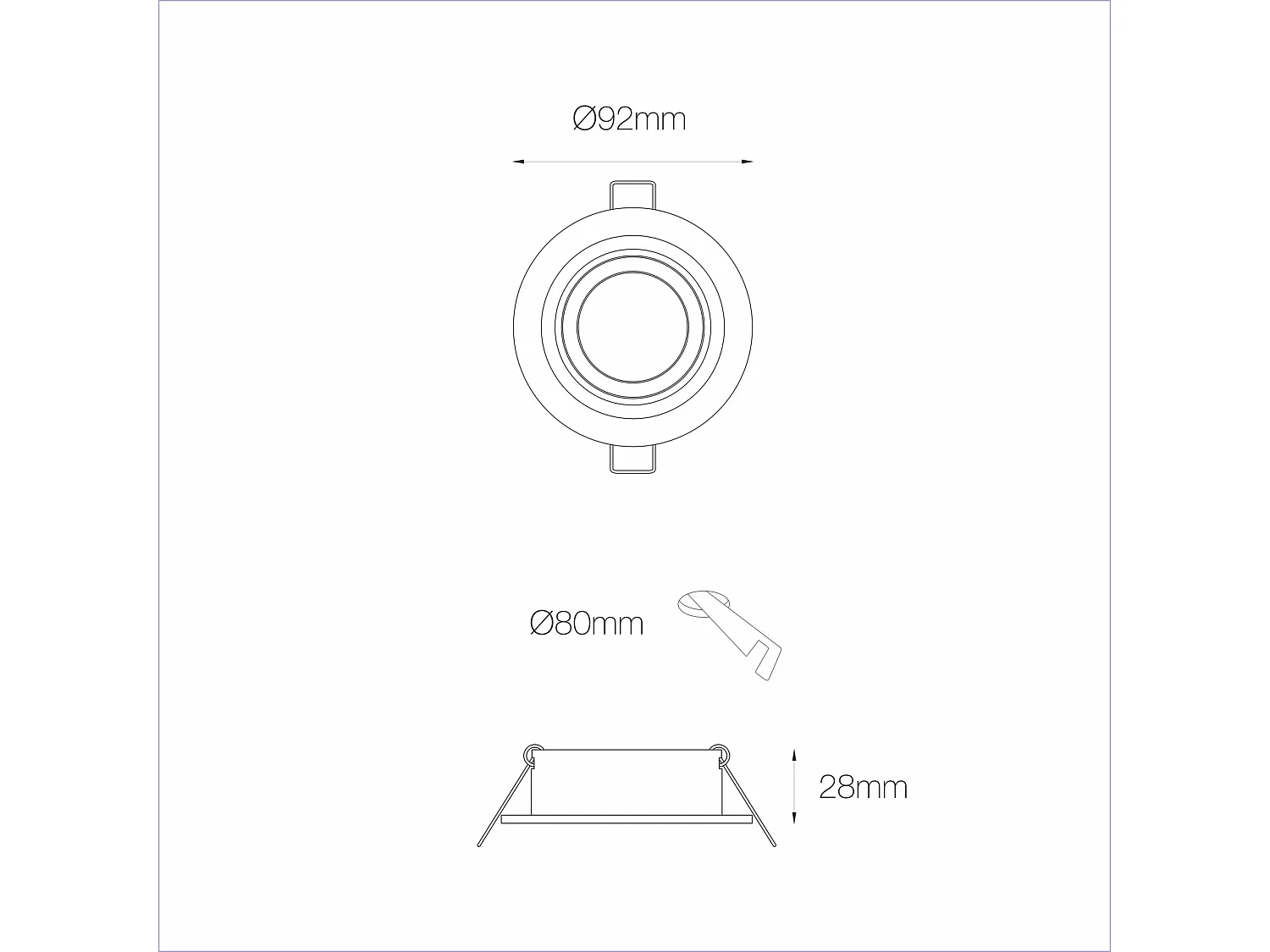 Spot encastré LED 50 mm GU10, orientable à 360° et inclinable à 45°, finition noir mat, indice de protection IP20 - Beneito & Faure