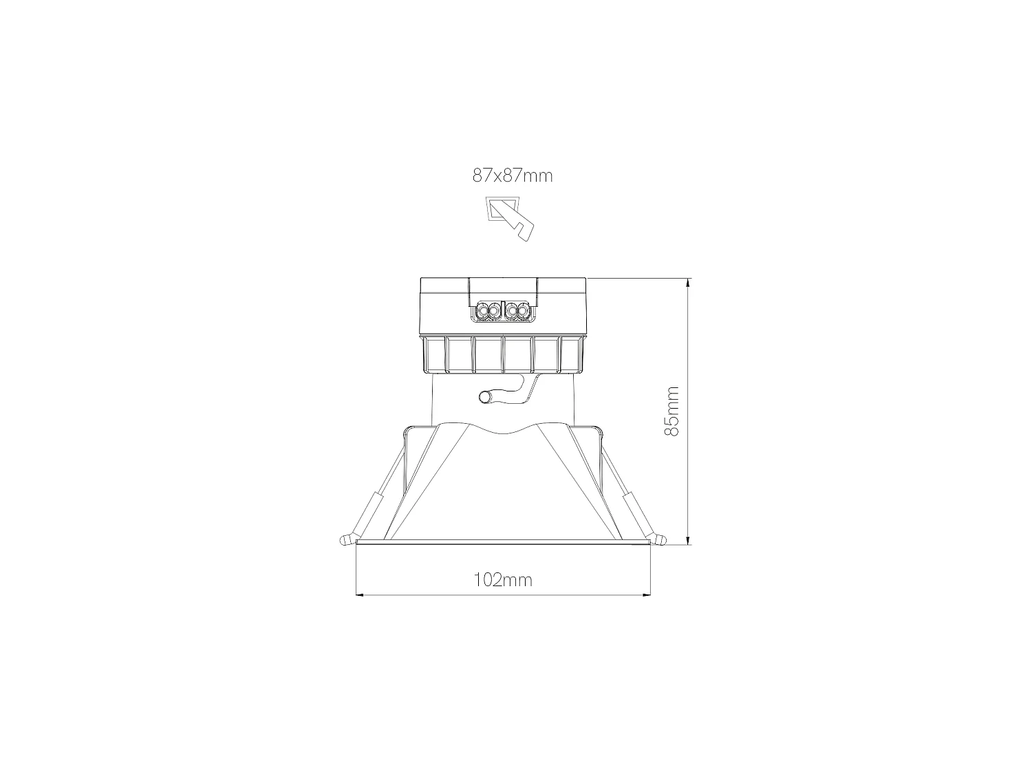 Spot encastré carré LED Pulcom 8W, 38°, interrupteur CCT, 2700K/3200K/4000K, finition blanc mat pour intérieur - Beneito & Faure