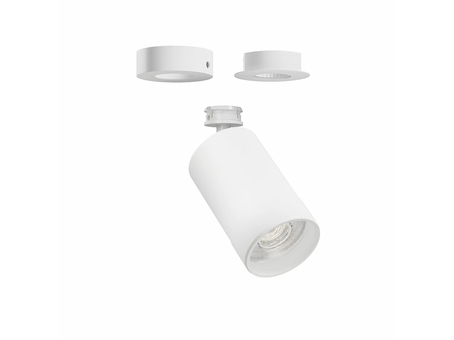 Crown Base 25W LED-Strahler verstellbar mattweiß, Winkel 24º/60º, Farbtemperatur 2700K/3200K/4000K, Farbwiedergabe CRI > 90 - Beneito & Faure
