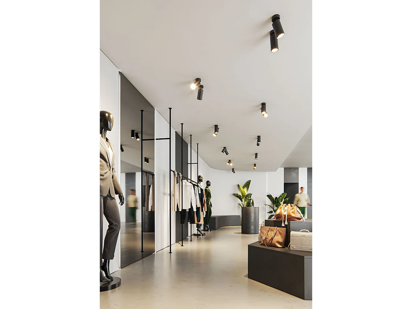 Crown Base 25W LED-Strahler verstellbar mattweiß, Winkel 24º/60º, Farbtemperatur 2700K/3200K/4000K, Farbwiedergabe CRI > 90 - Beneito & Faure