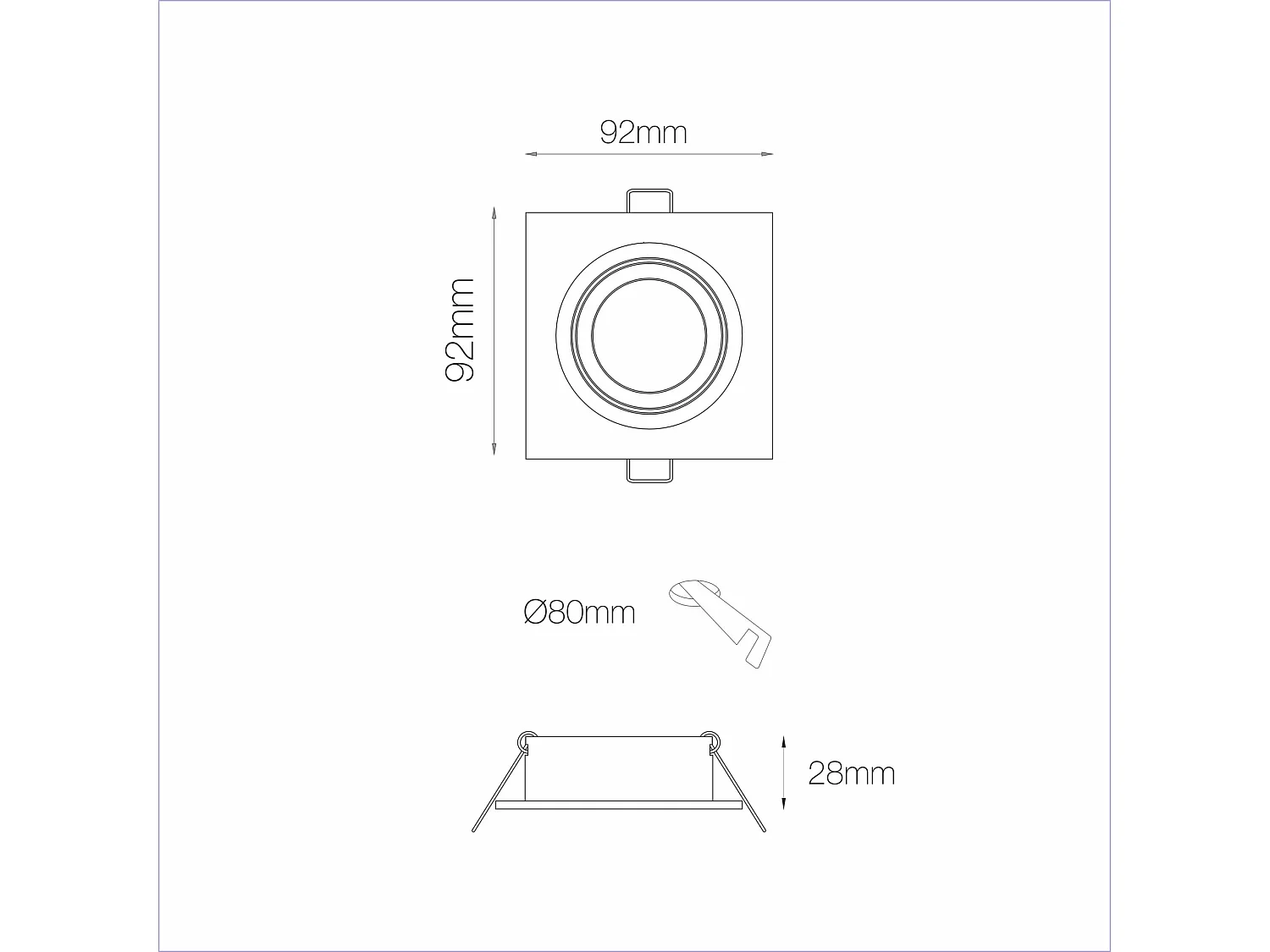 Reflektor wpuszczany LED Zio 50 mm GU10 matowy biały, regulowany kąt nachylenia 45° i obrót 360°, IP20 do sufitów - Beneito & Faure