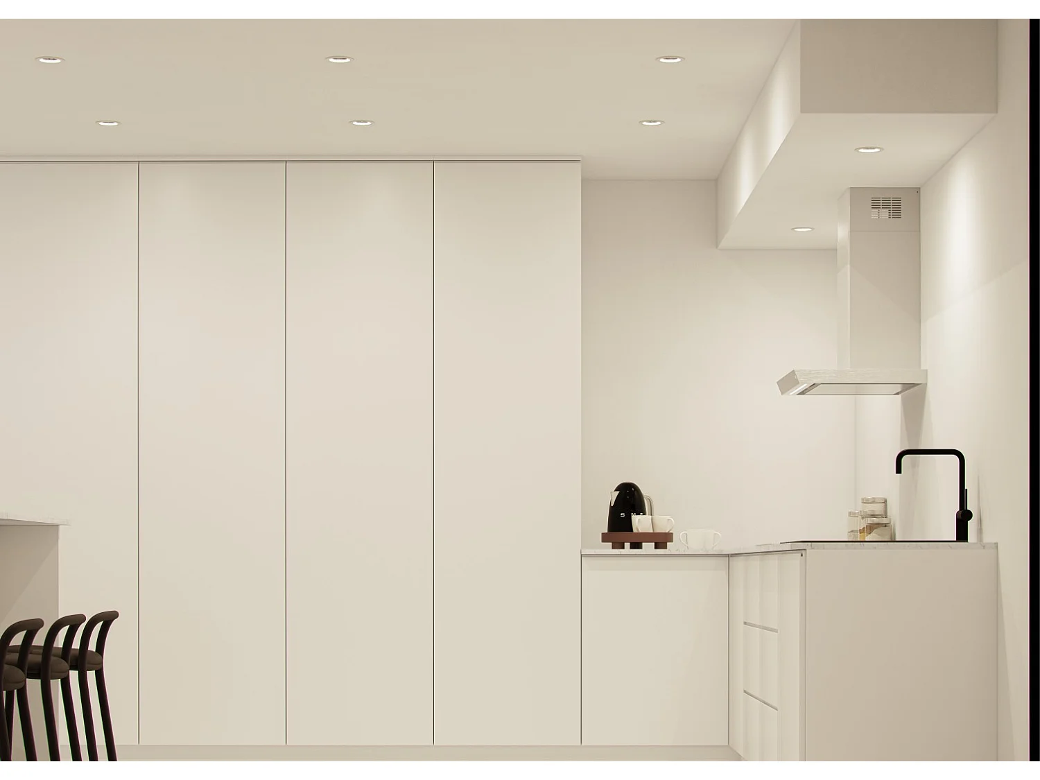 Spot encastré LED COMPAC R 8W, orientable à 90°, avec interrupteur, température de couleur 2700K/3000K/4000K, IP44, rond, blanc mat - Beneito & Faure